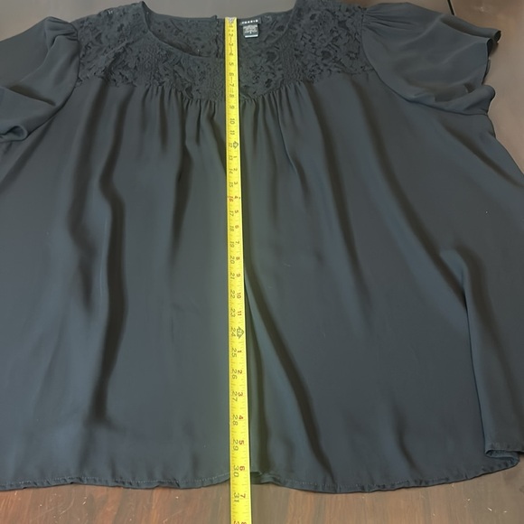 Torrid Black Lace Chiffon Flowy Top Short Sleeves Blouse Size 5X - Picture 7 of 15